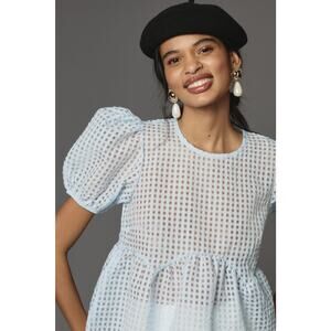 Anthropologie Maeve Short-Sleeve Babydoll Blouse - New Small